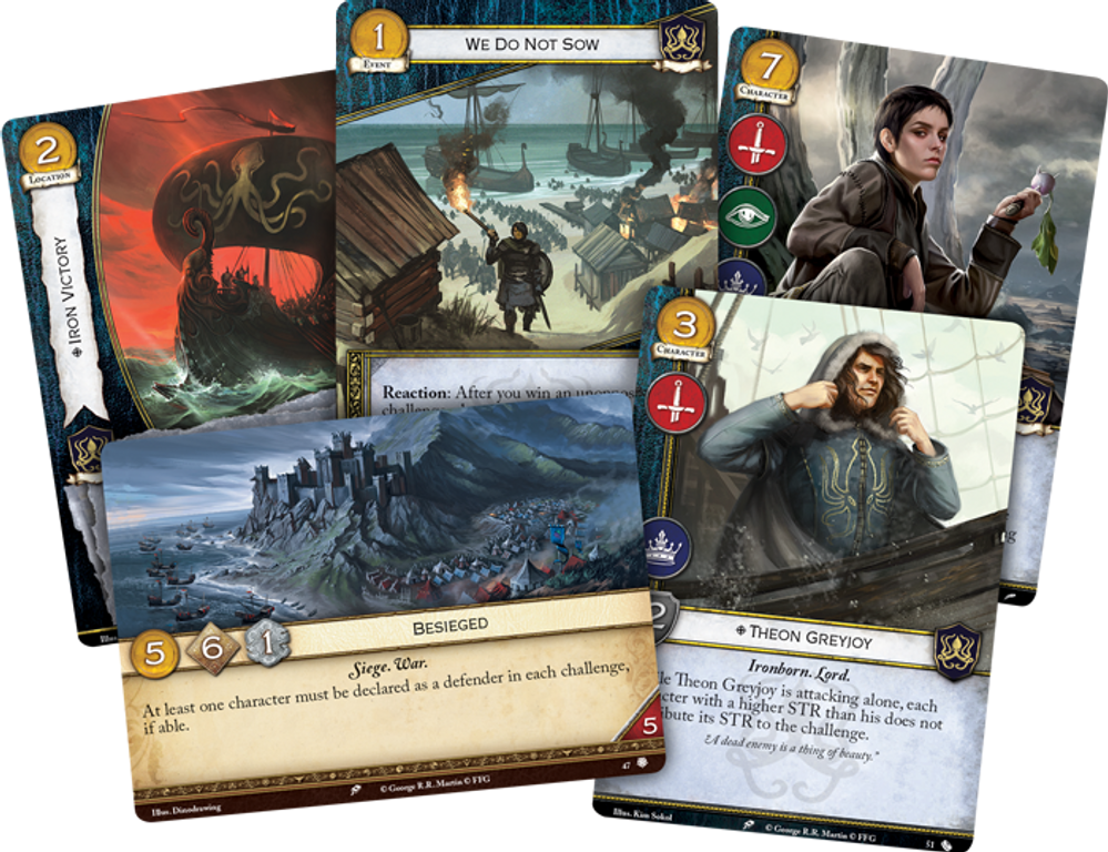 A Game of Thrones: The Card Game (Second Edition) – House Greyjoy Intro Deck cards