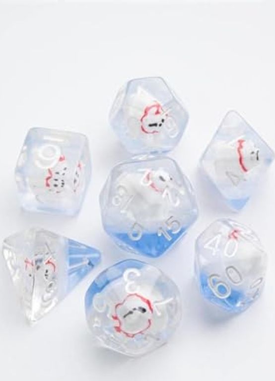 Polar Bear RPG Dice Set partes