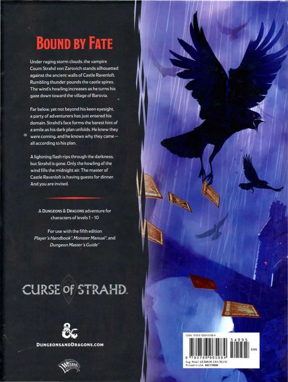 Dunegons & Dragons: Curse of Strahd back of the box