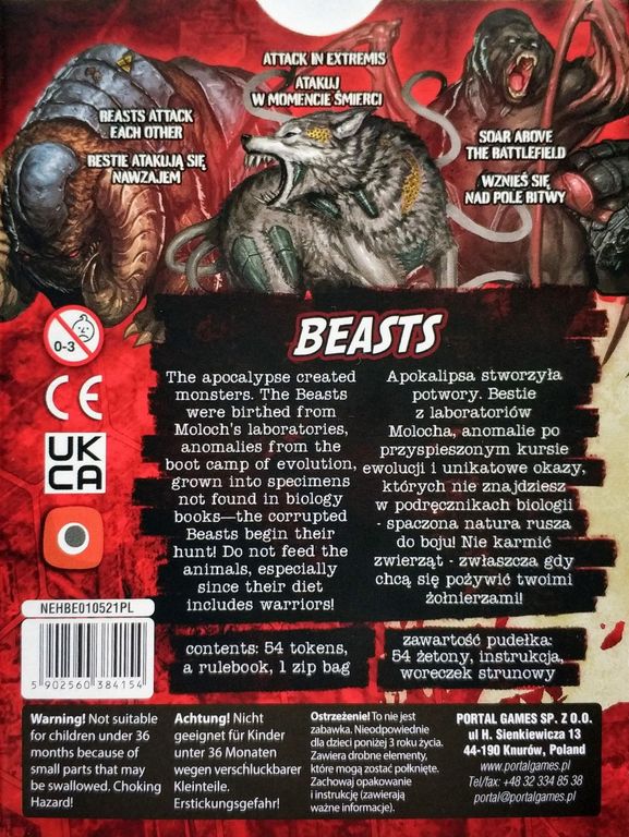 Neuroshima Hex! 3.0: Beasts parte posterior de la caja