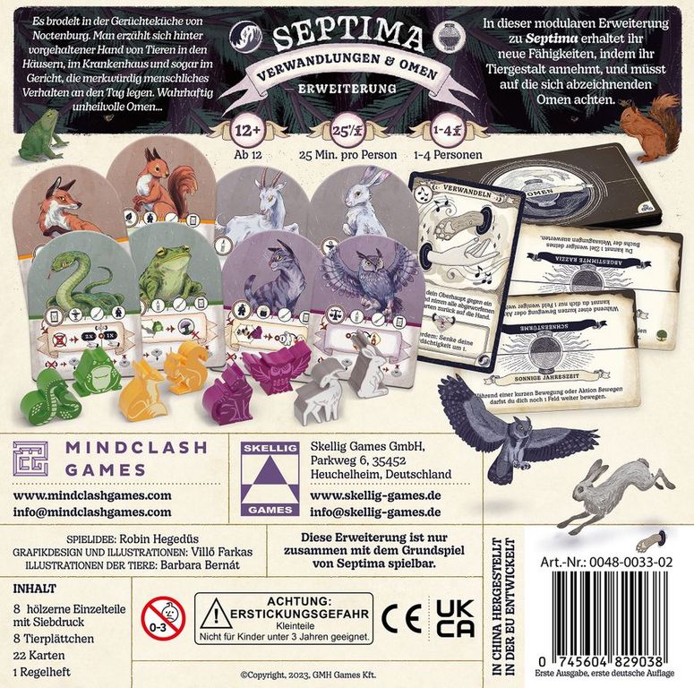 Septima: Shapeshifting & Omens achterkant van de doos