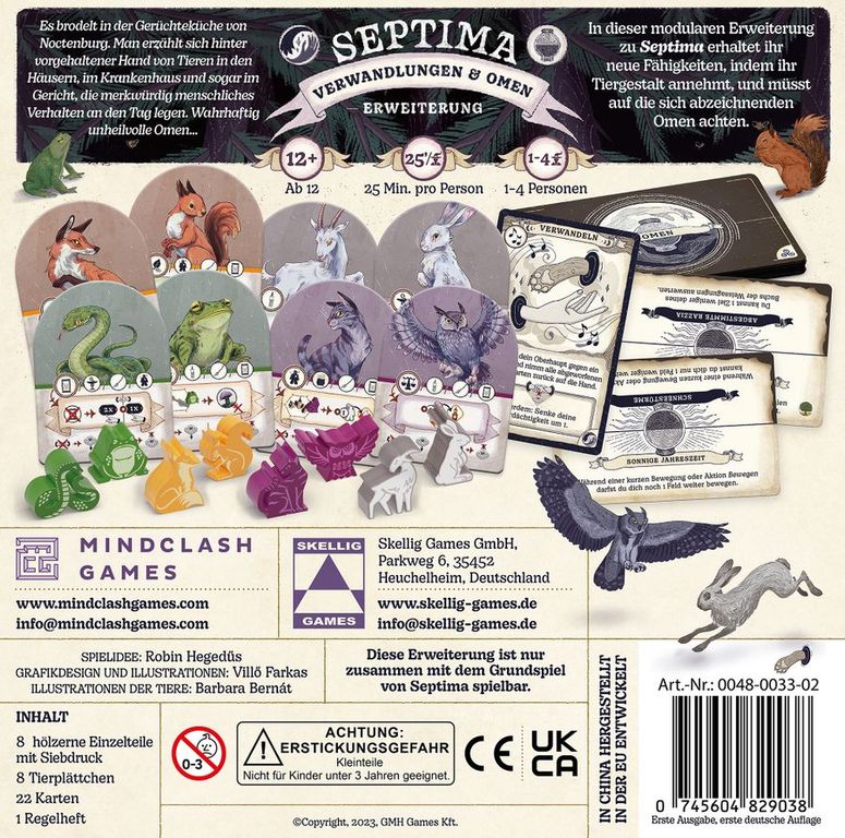 Septima: Shapeshifting & Omens back of the box