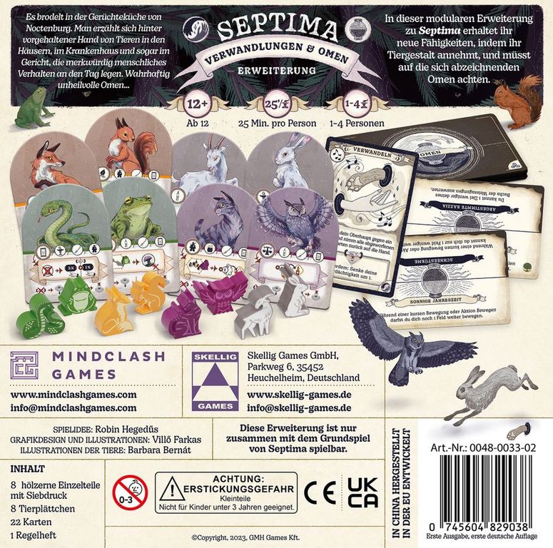 Septima: Shapeshifting & Omens back of the box