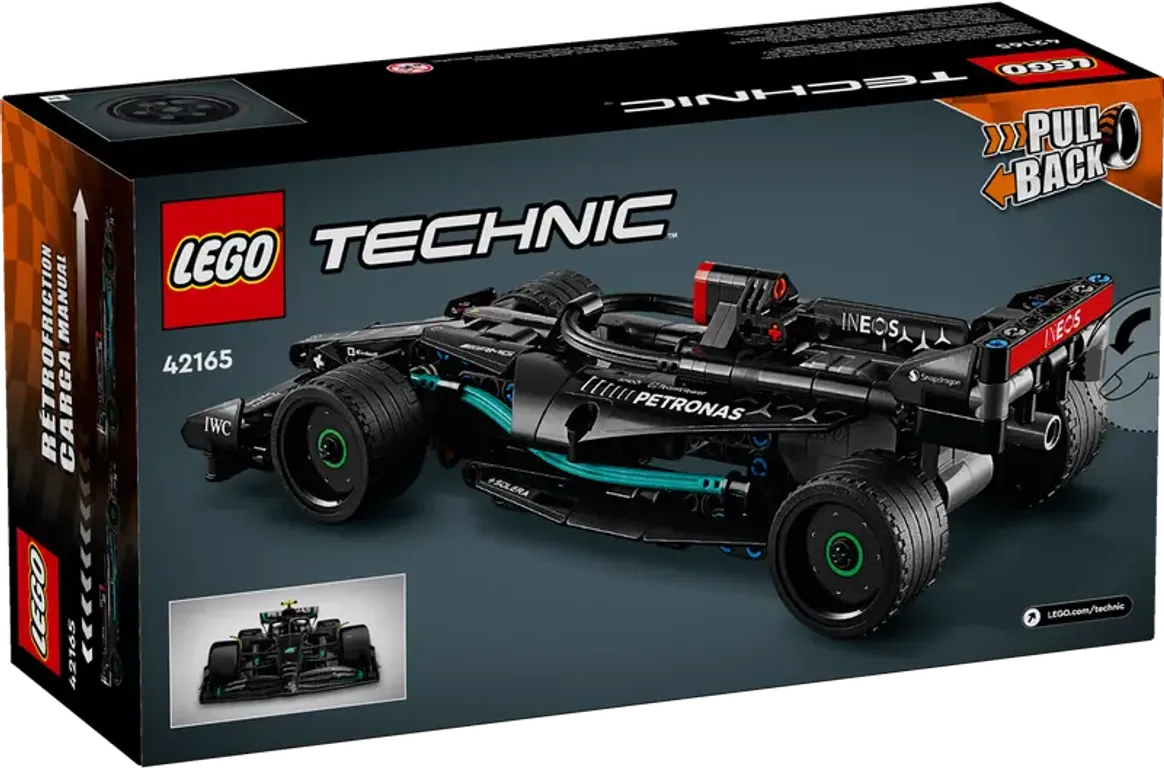 LEGO® Technic Mercedes-AMG F1 W14 E Performance Pull-Back achterkant van de doos