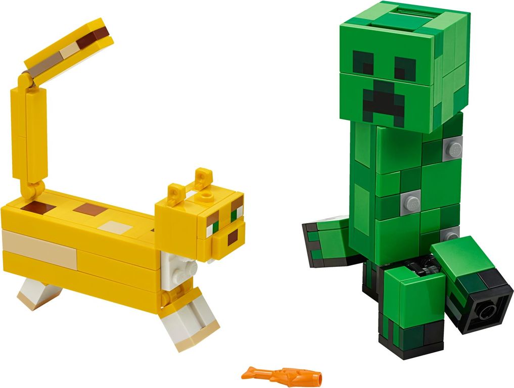 LEGO® Minecraft BigFig Creeper™ en Ocelot componenten