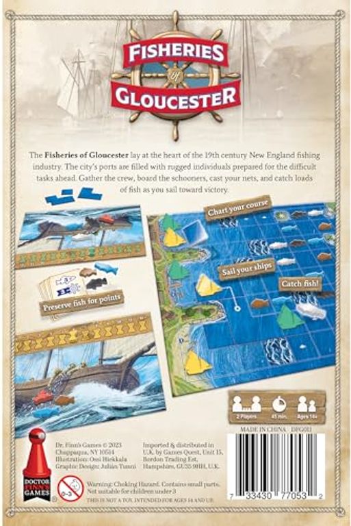 Fisheries of Gloucester achterkant van de doos