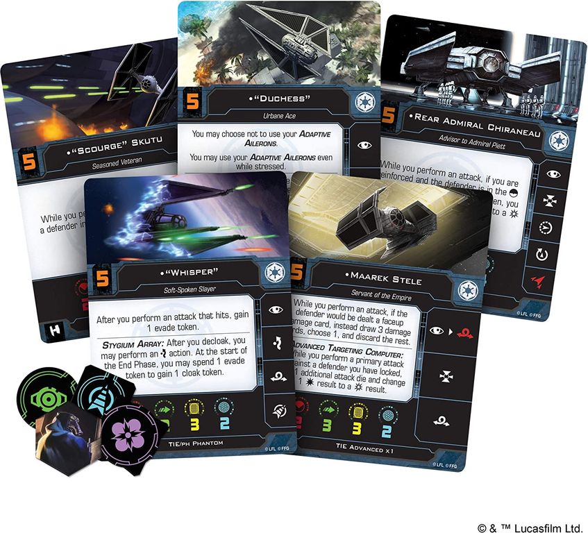 Star Wars: X-Wing (Second Edition) – Galactic Empire Conversion Kit componenti