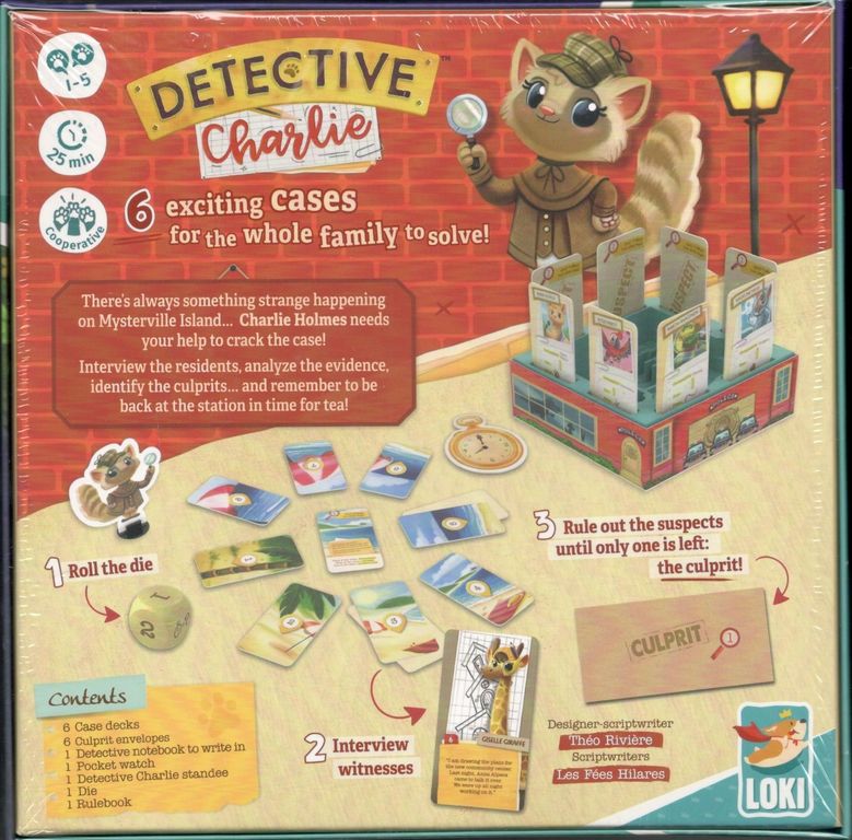 Detective Charlie achterkant van de doos