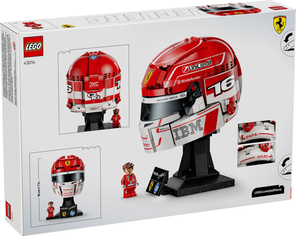 LEGO® Editions Scuderia Ferrari HP Charles Leclerc Helmet back of the box