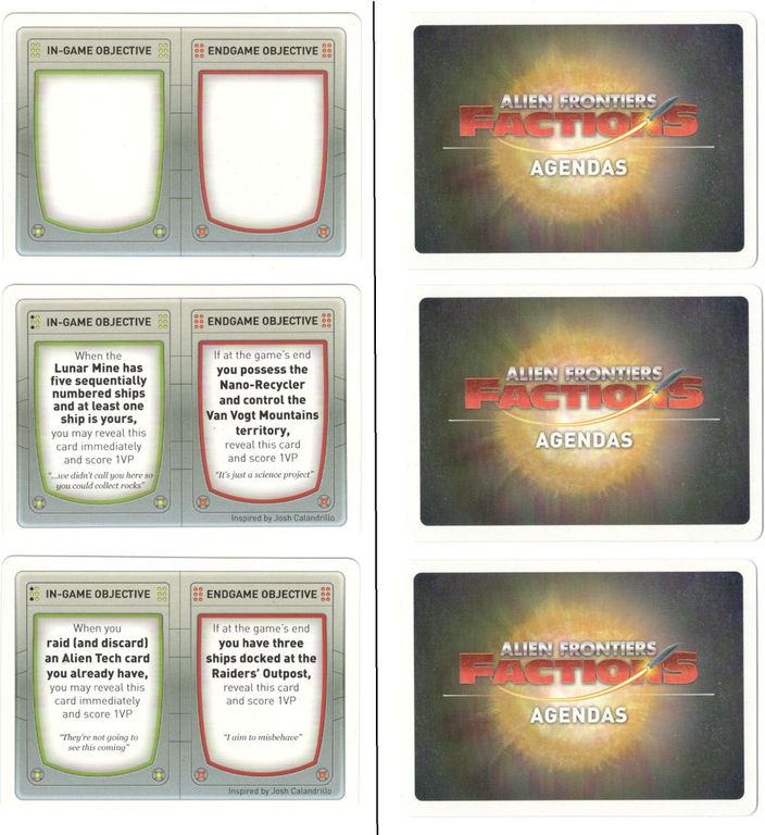 Pack expansion Alien Frontiers #4 cartes