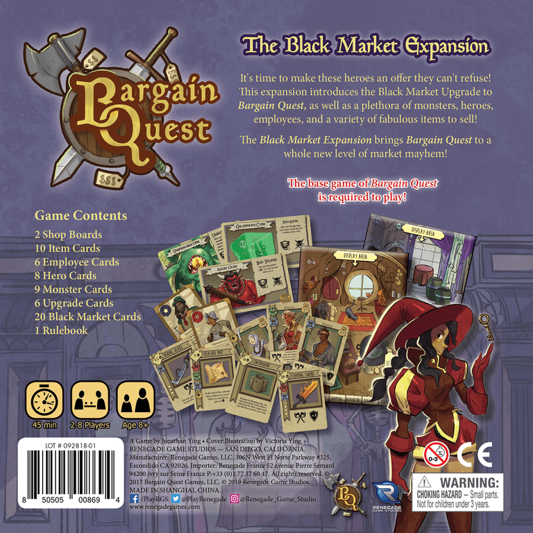 Bargain Quest: The Black Market Expansion back of the box