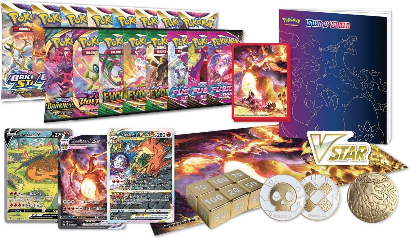 Pokémon TCG: Sword & Shield Ultra-Premium Collection—Charizard komponenten