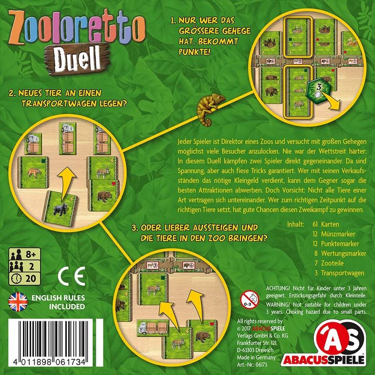 Zooloretto Duell back of the box