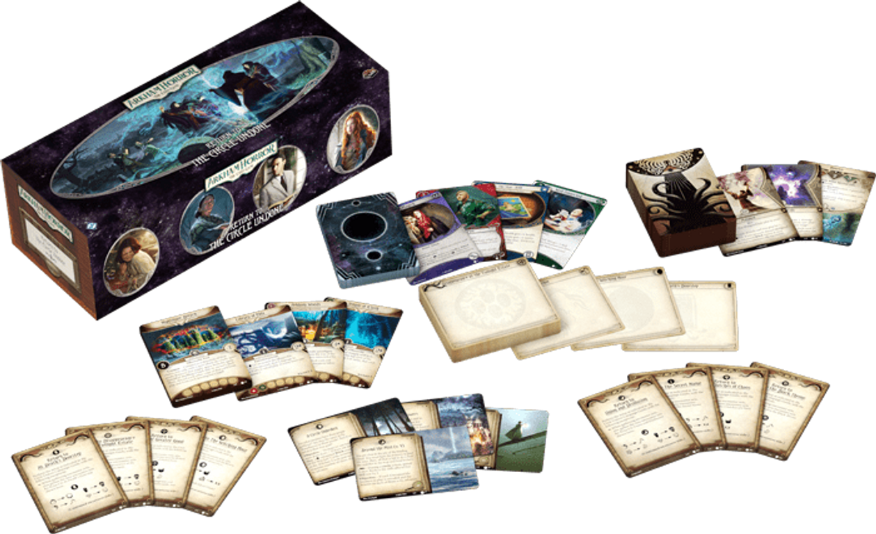 Arkham Horror: The Card Game – Return to the Circle Undone components