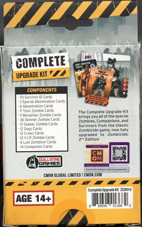 Zombicide (2nd Edition): Complete Upgrade Kit back of the box