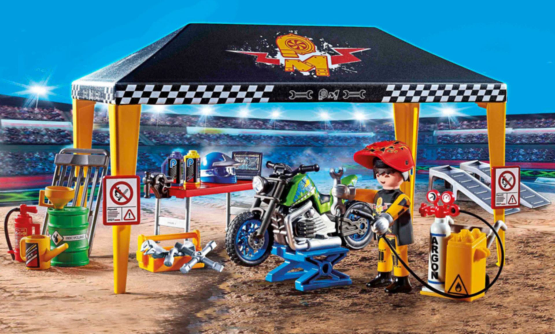 Playmobil® Stunt Show Stuntshow werkplek tent
