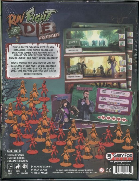 Run Fight or Die: Reloaded – 5-6 Player Expansion dos de la boîte