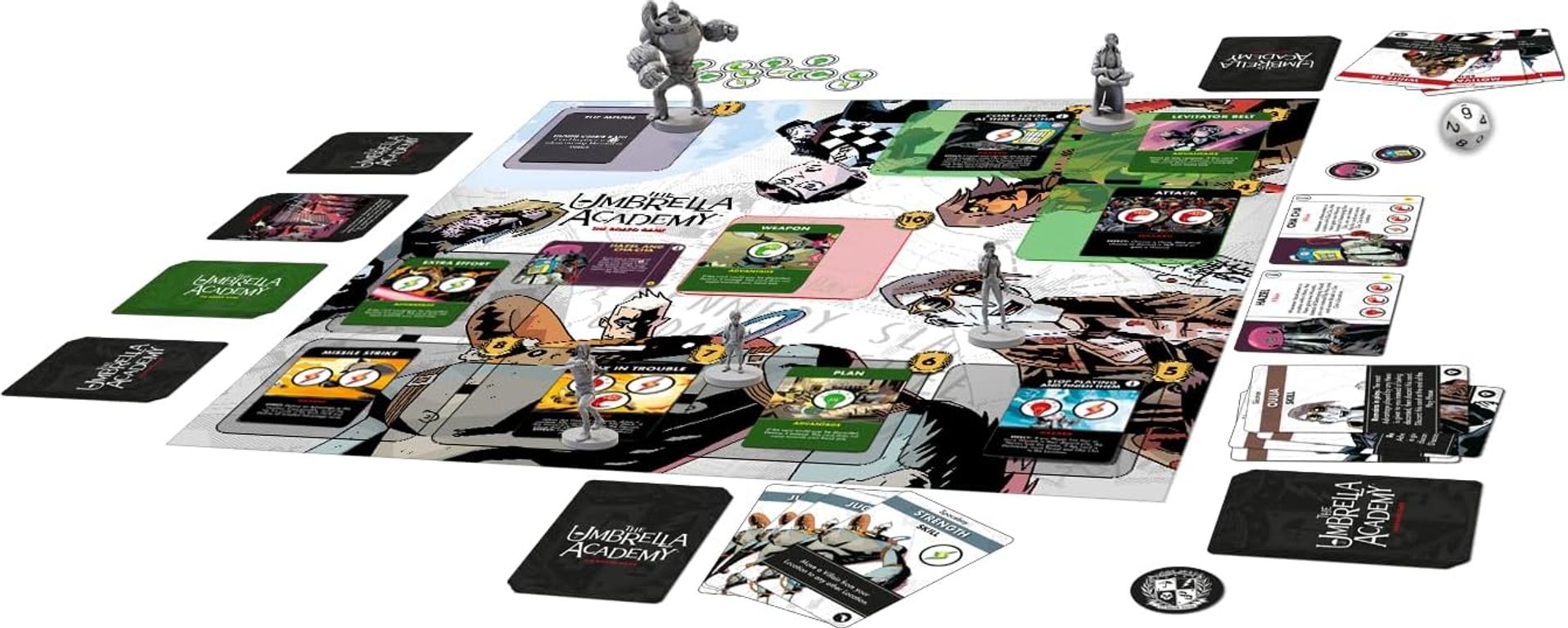 The Umbrella Academy: The Board Game componenten