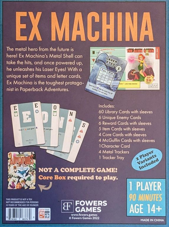 Paperback Adventures: Ex Machina parte posterior de la caja