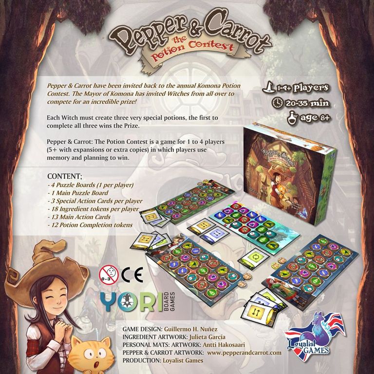 Pepper & Carrot: The Potion Contest back of the box