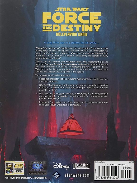 Star Wars: Force and Destiny - Unlimited Power back of the box