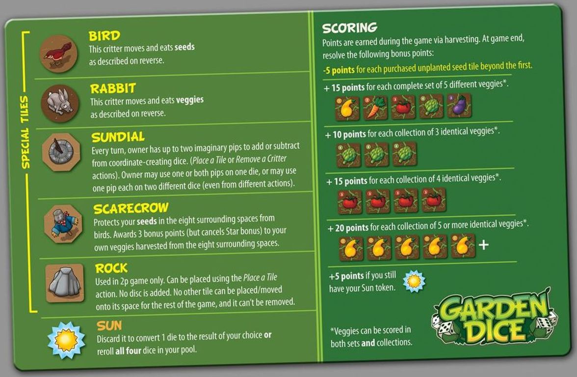 Garden Dice manual