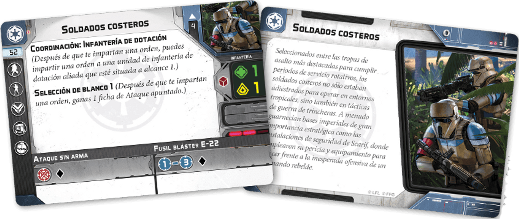 Star Wars Legión: Soldados Costeros Imperiales cartas