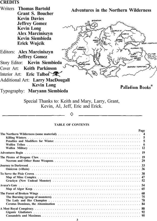 The Palladium RPG Book IV: Adventures in the Northern Wilderness manuale