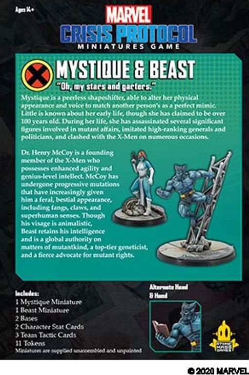 Marvel: Crisis Protocol – Mystique & Beast dos de la boîte