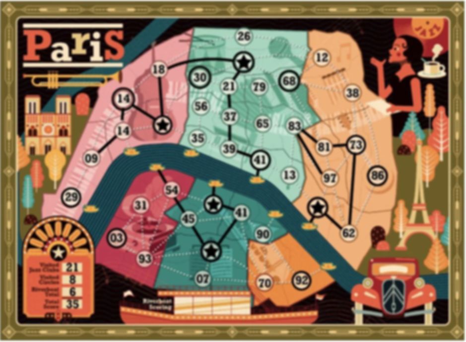 On Tour: Paris and New York game board