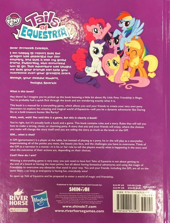 My Little Pony: Tails of Equestria, The Storytelling Game achterkant van de doos