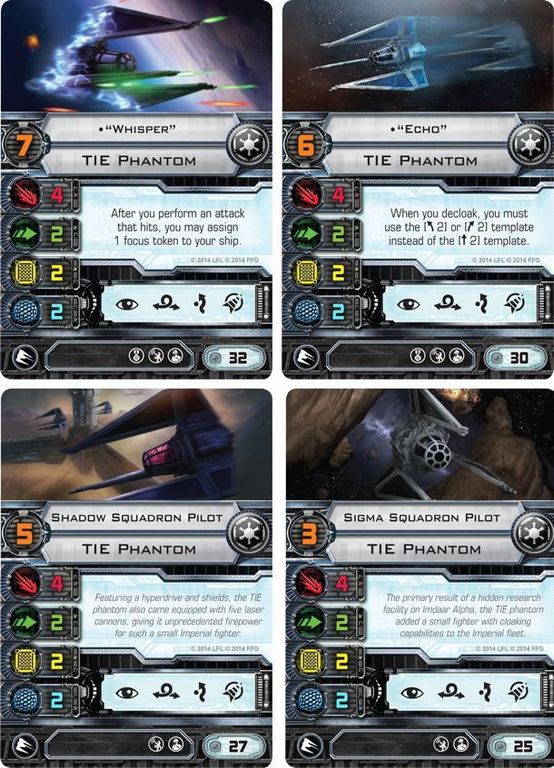 Star Wars: X-Wing Gioco di Miniature – TIE Phantom Pack di Espansione carte