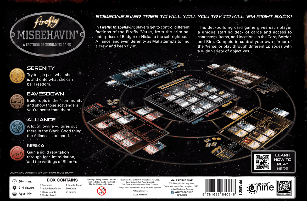 Firefly: Misbehavin' back of the box