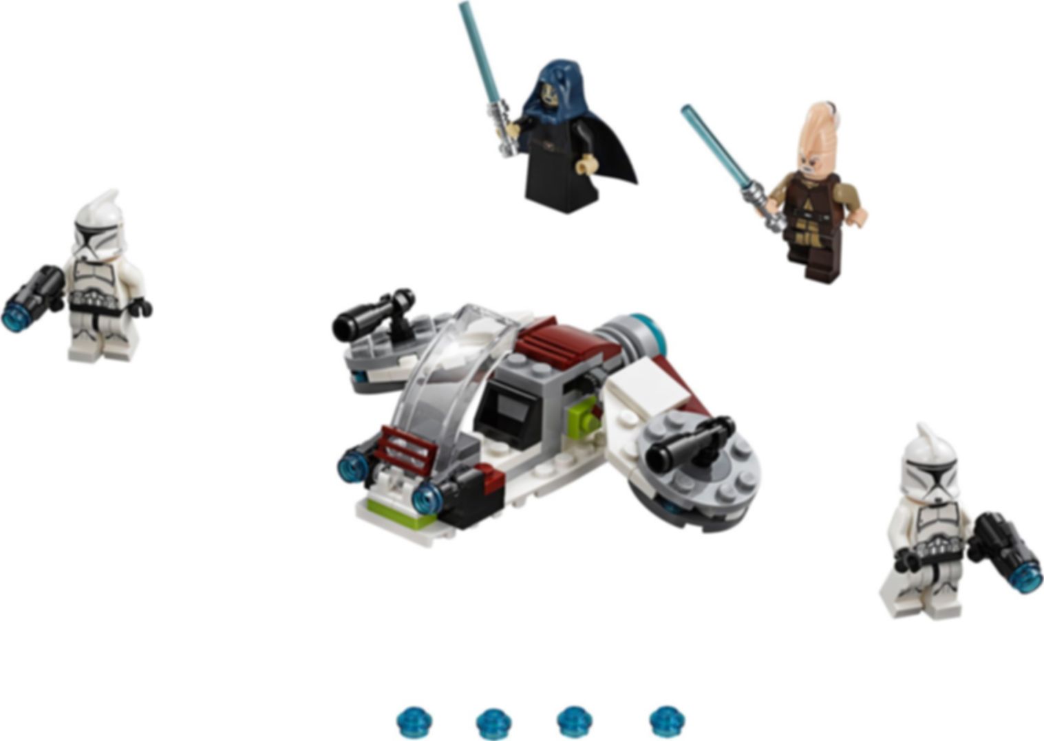 LEGO® Star Wars Jedi™ en Clone Troopers™ Battle Pack componenten