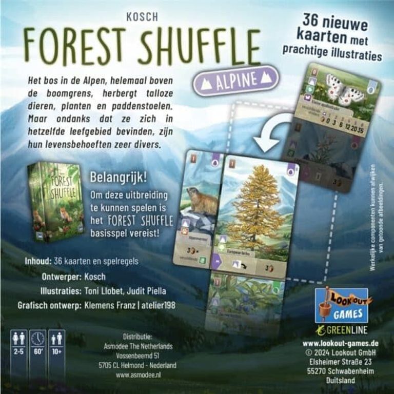 Forest Shuffle: Alpine Uitbreiding achterkant van de doos