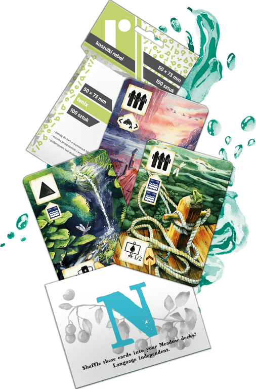 Meadow: Downstream – Cards & Sleeves Pack composants