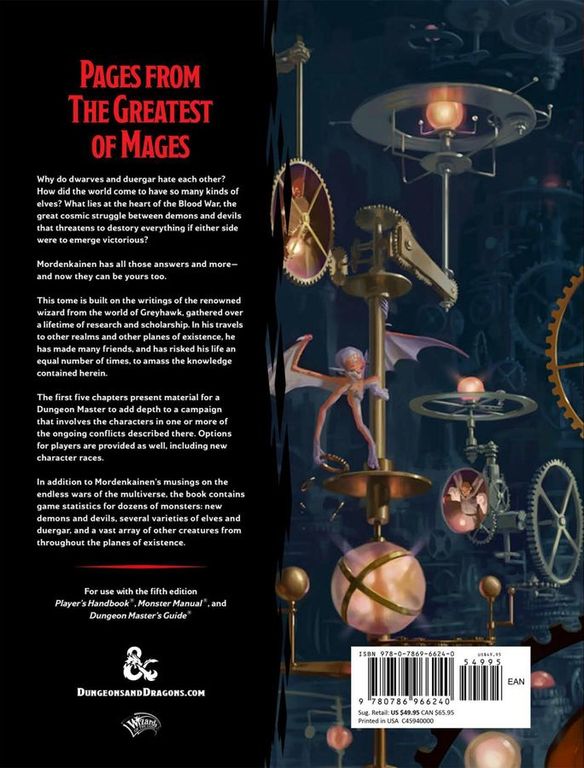 Mordenkainen's Tome of Foes lato posteriore