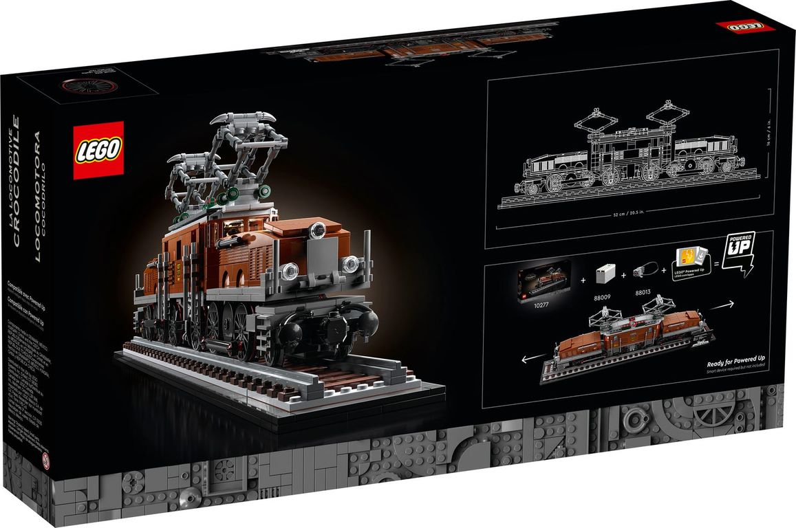 LEGO® Icons Krokodil Locomotief achterkant van de doos