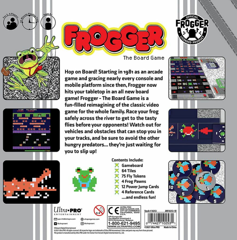 Frogger: The Board Game back of the box