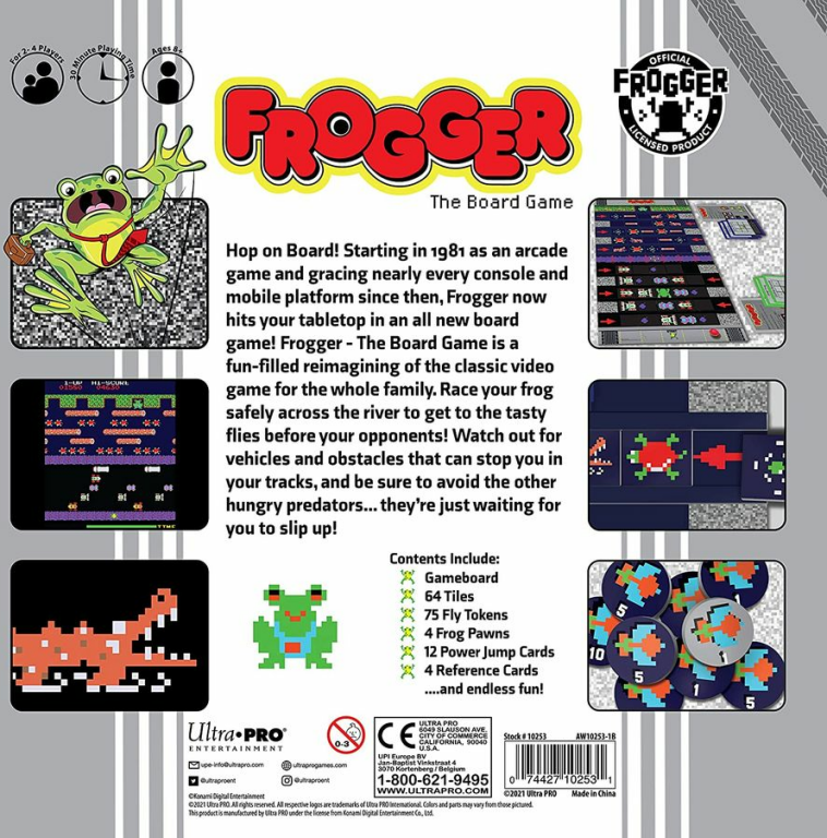 Frogger: The Board Game achterkant van de doos