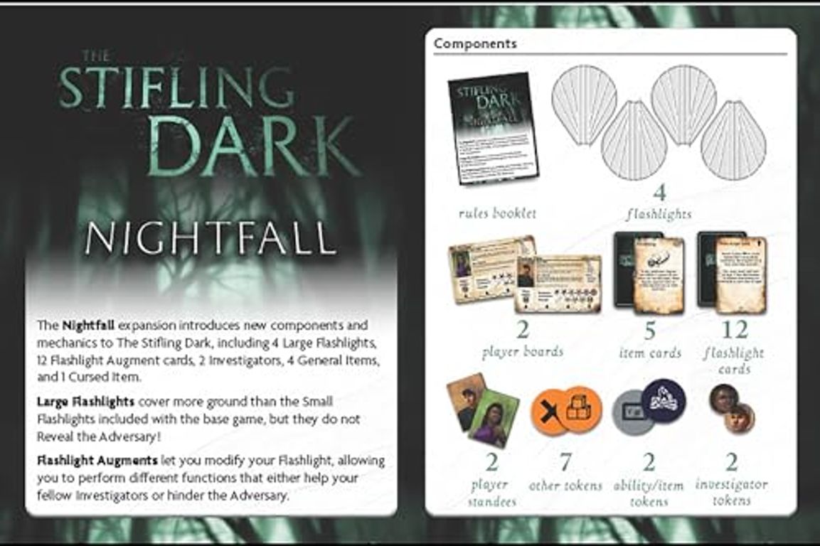 The Stifling Dark: Nightfall Expansion componenten