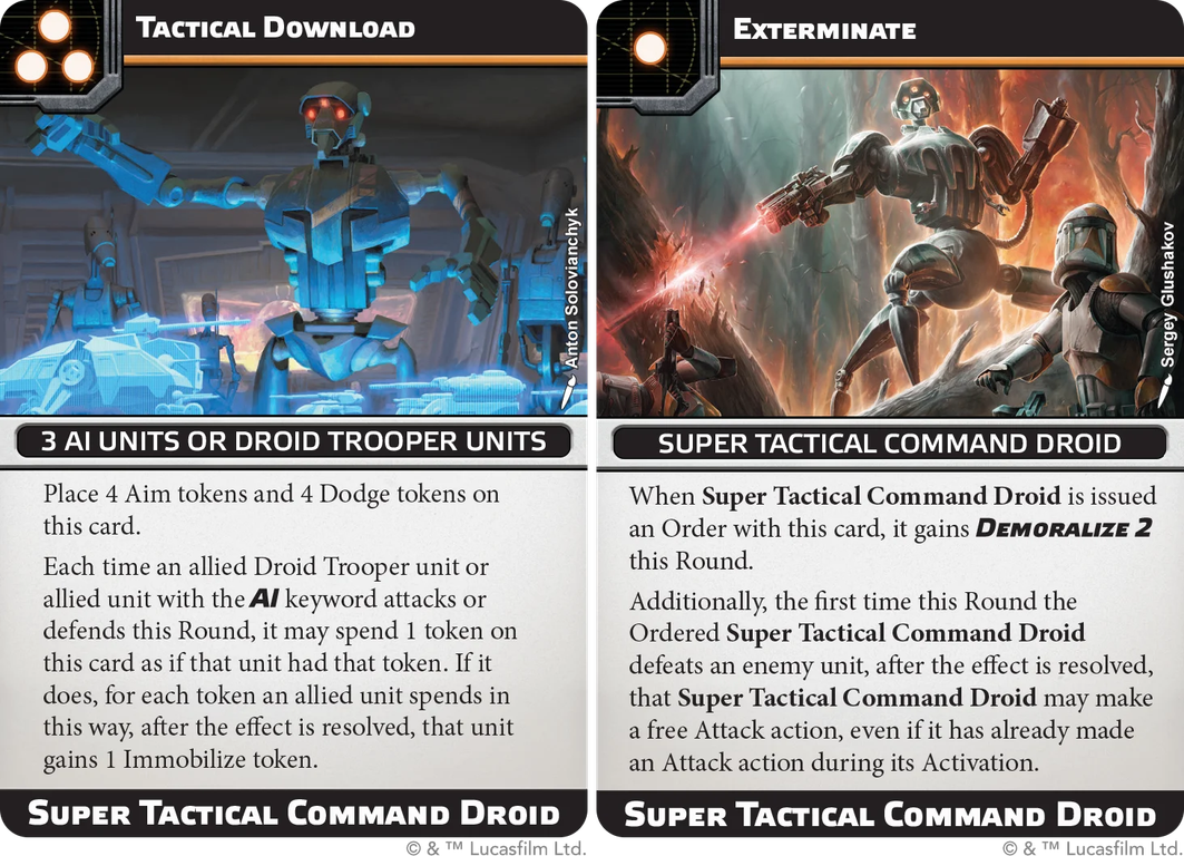 Star Wars: Legion – Super Tactical Droid Commander Expansion cards