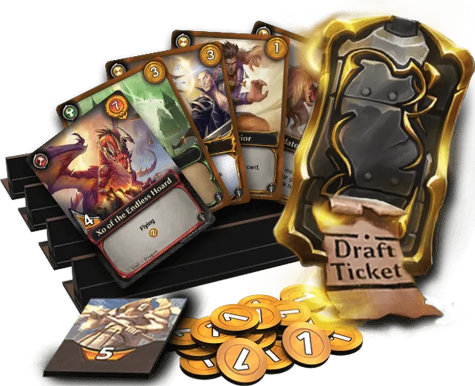 Eternal: Chronicles of the Throne – Gold and Steel components