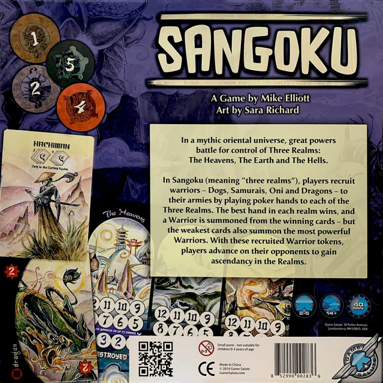 Sangoku parte posterior de la caja