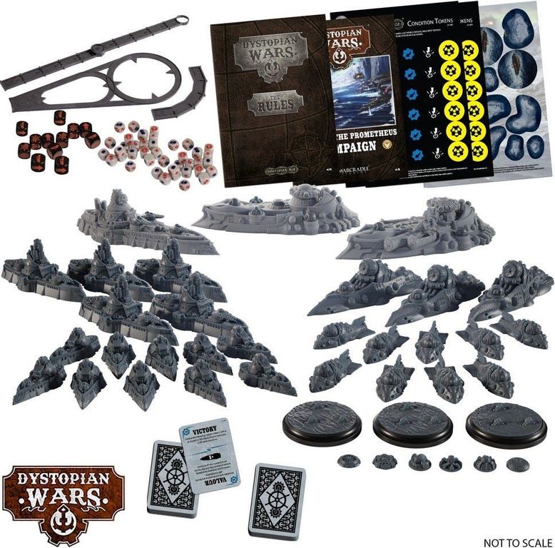 Dystopian Wars: Hunt for the Prometheus – 2 Player Starter Set komponenten