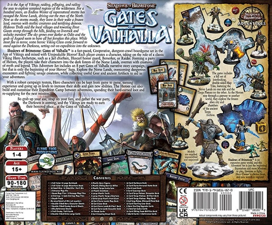 Shadows of Brimstone: Gates of Valhalla back of the box