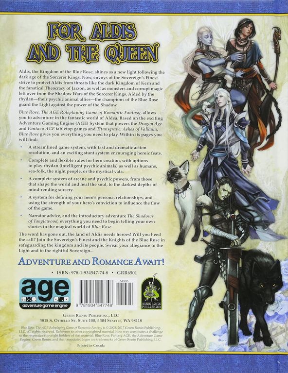 Blue Rose (2nd Edition) back of the box