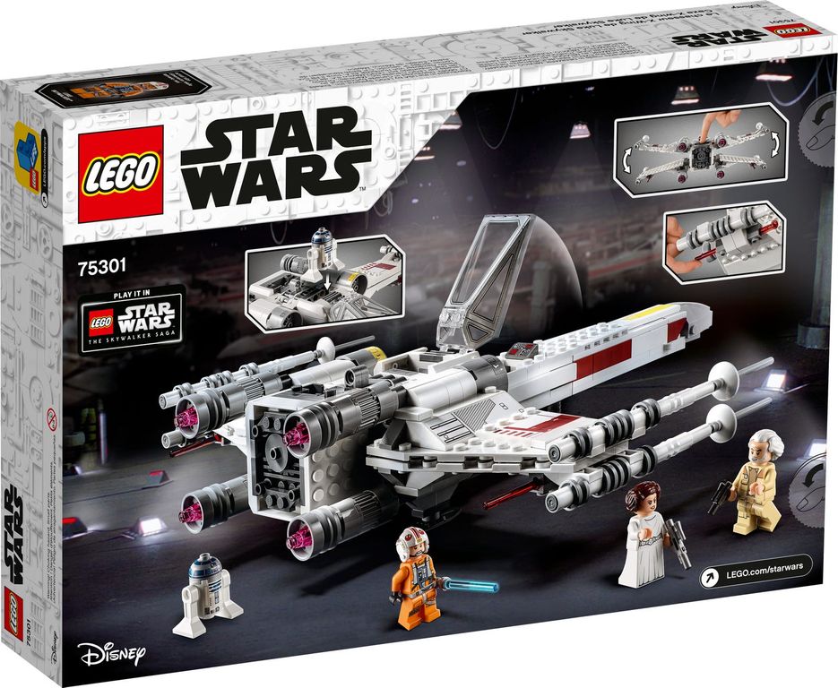 LEGO® Star Wars Caza Ala-X de Luke Skywalker parte posterior de la caja