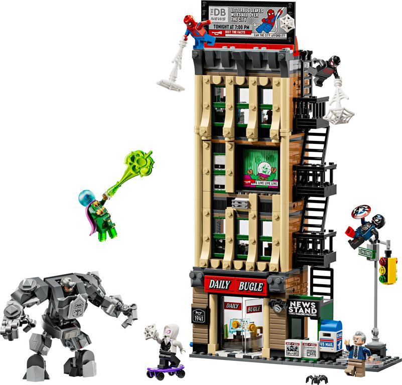 LEGO® Marvel Spider-Man vs. Mysterio: de Daily Bugle componenten