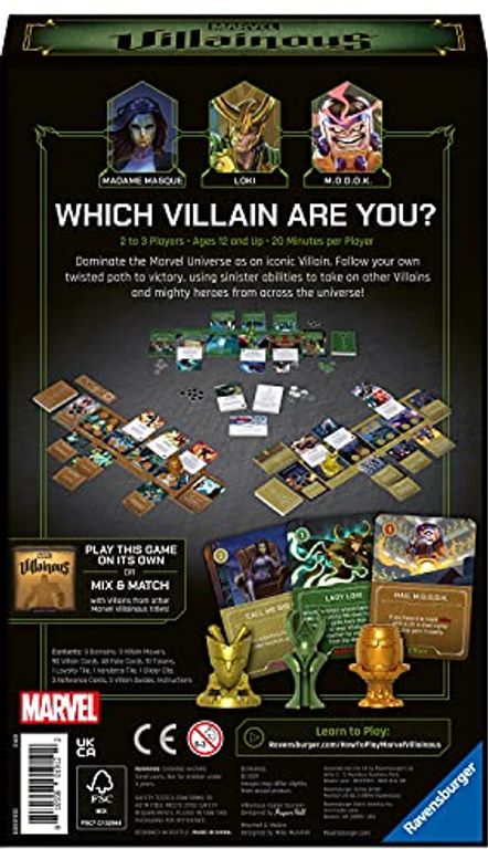 Marvel Villainous: Mischief & Malice parte posterior de la caja